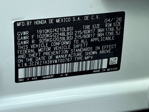 Certified 2027 Honda HR-V LX image 37