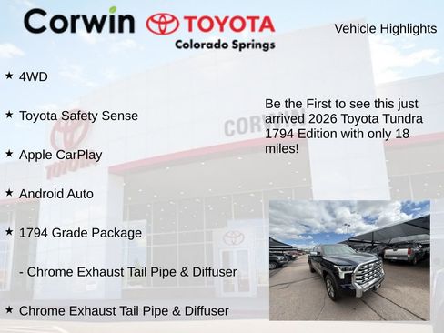 Used 2026 Toyota Tundra 1794 Edition AWD/4WD image 4