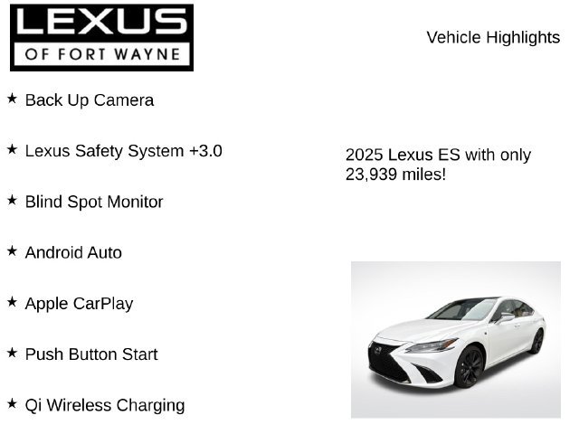 Used 2025 Lexus ES 350 w/ Accessory Package (Z1) FWD image 8