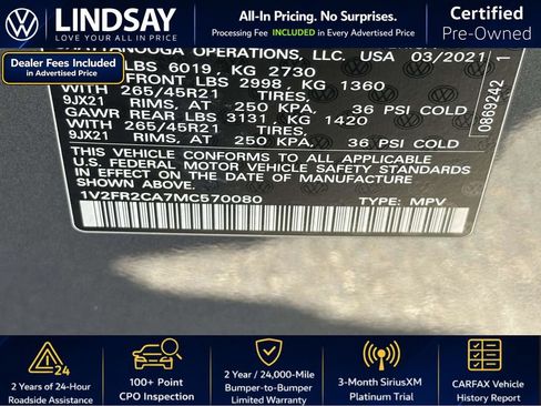 Used 2021 Volkswagen Atlas SEL Premium AWD/4WD image 29