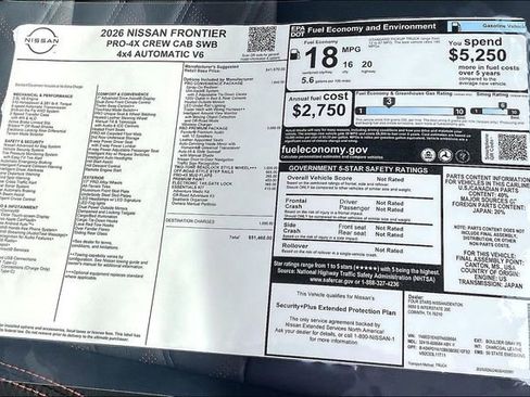 New 2026 Nissan Frontier PRO-4X w/ Pro Premium Package AWD/4WD image 13