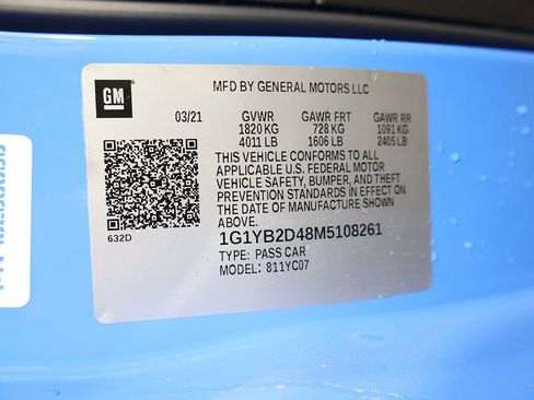 Used 2021 Chevrolet Corvette Stingray Preferred Cpe w/ Battery Protection Package image 58