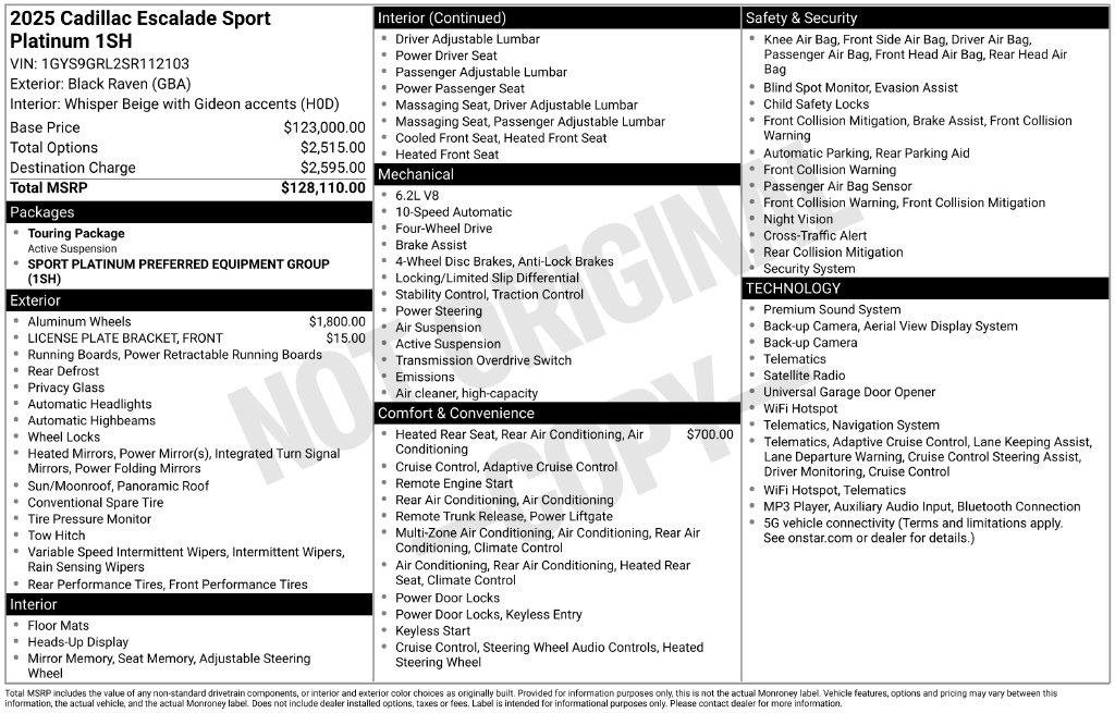 Certified 2025 Cadillac Escalade Sport Platinum AWD/4WD image 32