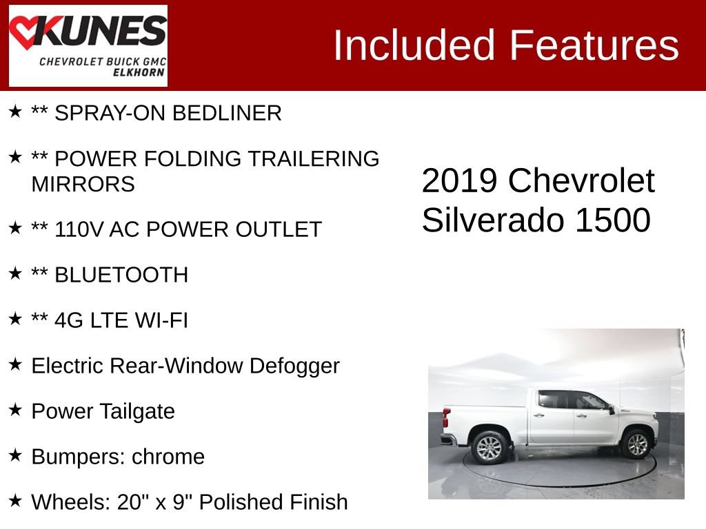 Used 2019 Chevrolet Silverado 1500 LTZ w/ LTZ Plus Package AWD/4WD image 3