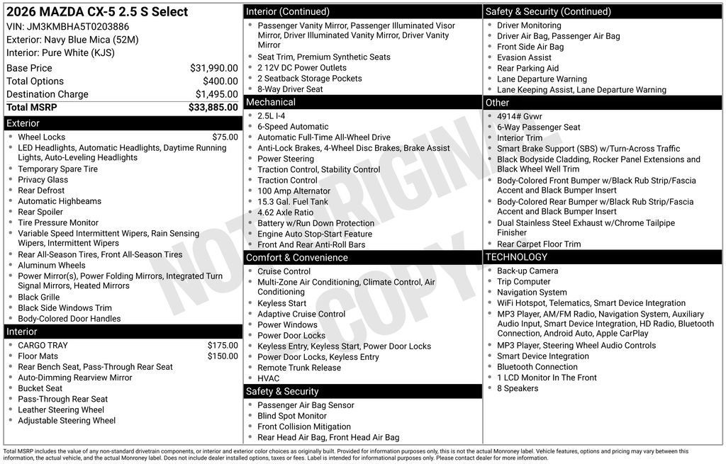 New 2026 MAZDA CX-5 Select AWD/4WD image 3