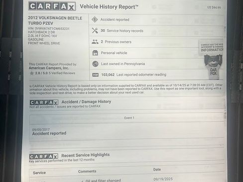 Used 2012 Volkswagen Beetle Turbo image 12