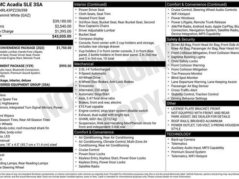 Certified 2023 GMC Acadia SLE w/ Driver Convenience Package AWD/4WD image 2