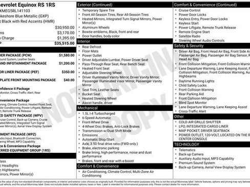 Used 2024 Chevrolet Equinox RS w/ RS Leather Package FWD image 13
