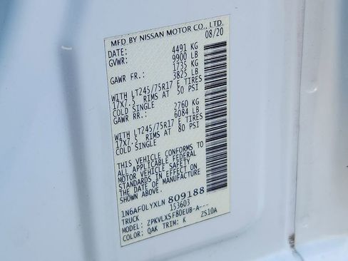 Used 2020 Nissan NV 3500 SV w/ Navigation Package image 27