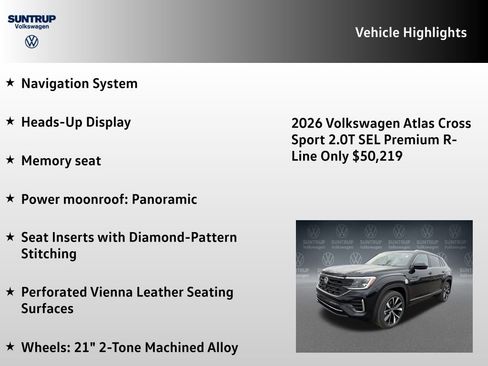 New 2026 Volkswagen Atlas Cross Sport SEL Premium R-Line AWD/4WD image 7