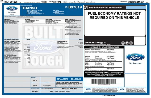 Used 2016 Ford Transit 250 130 Low Roof w/ Exterior Upgrade Package RWD image 2