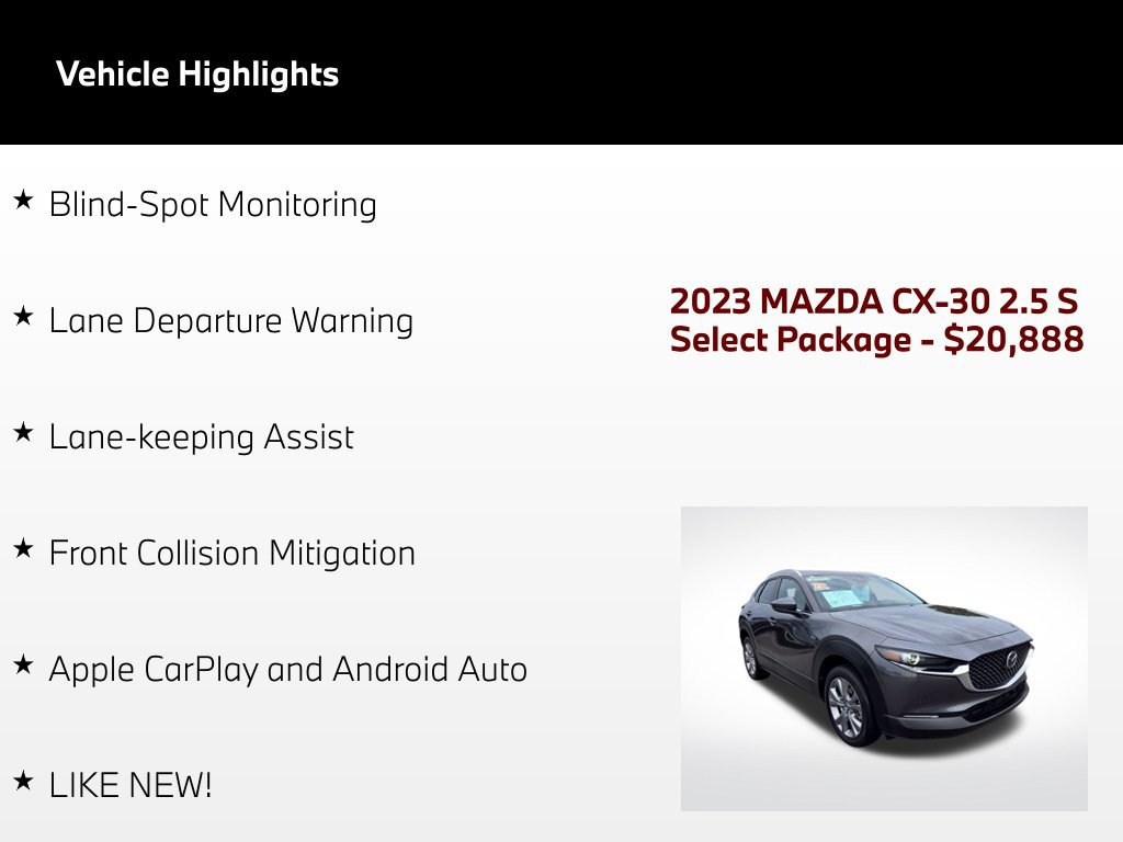 Used 2023 MAZDA CX-30 AWD 2.5 S w/ Select Package image 54