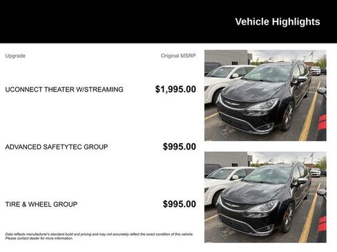 Used 2019 Chrysler Pacifica Limited w/ Tire & Wheel Group FWD image 2