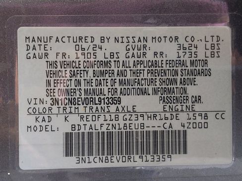 Used 2024 Nissan Versa SV FWD image 33