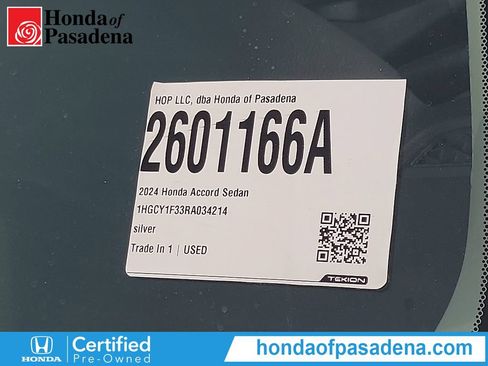 Certified 2024 Honda Accord EX image 33