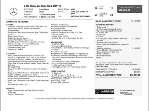 Used 2017 Mercedes-Benz GLC 43 AMG GLC 43 AMG image 3