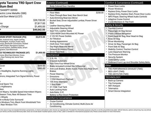 Used 2023 Toyota Tacoma TRD Sport w/ TRD Premium Sport Package image 34