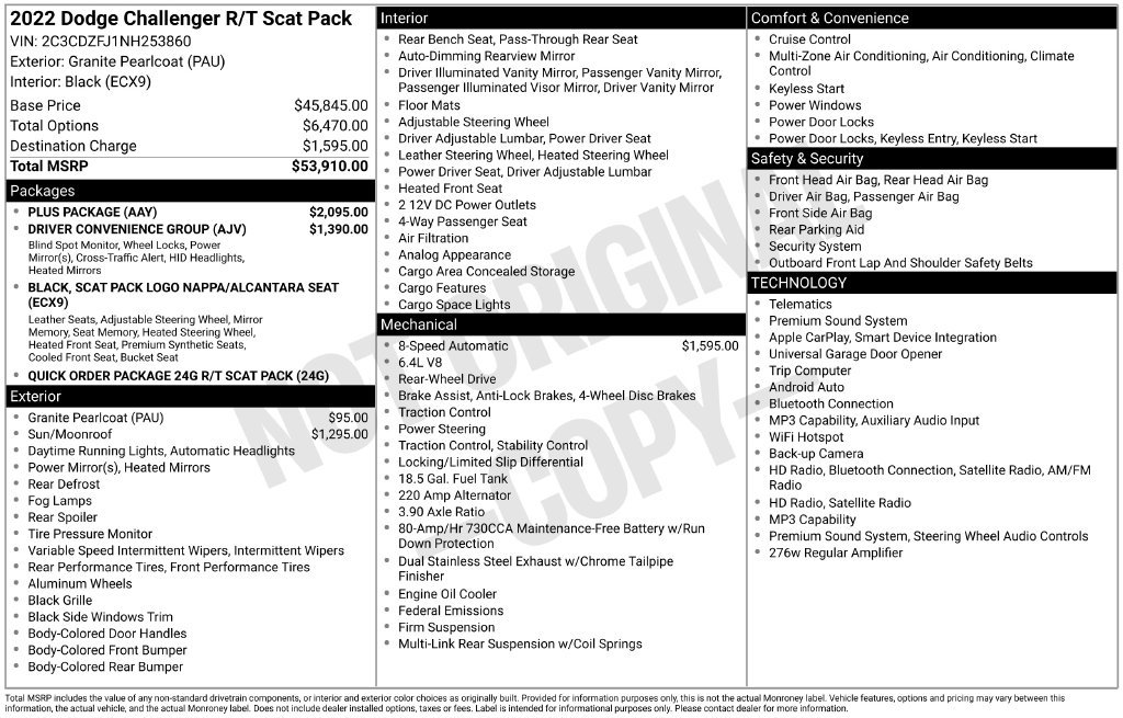 Used 2022 Dodge Challenger R/T Scat Pack w/ Plus Package RWD image 18