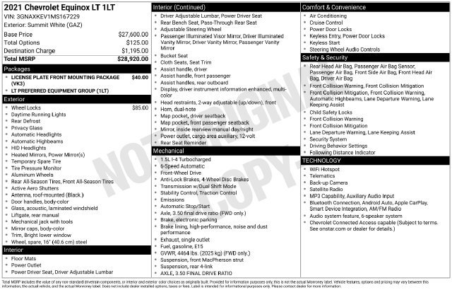 Used 2021 Chevrolet Equinox LT FWD image 15