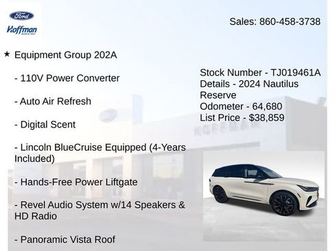 Certified 2024 Lincoln Nautilus Reserve w/ Equipment Group 202A AWD/4WD image 5