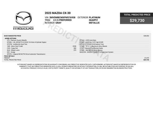 Used 2023 MAZDA CX-30 AWD 2.5 S w/ Preferred Package image 2