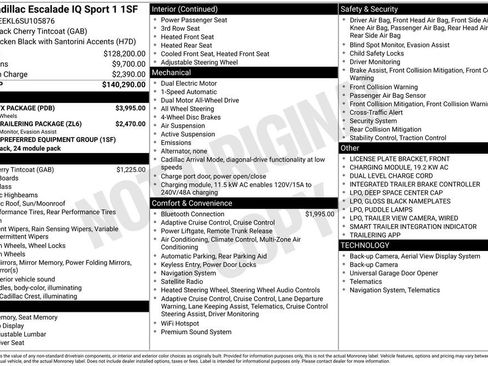 New 2025 Cadillac Escalade IQ Sport 1 w/ LPO, ONYX Package AWD/4WD image 42