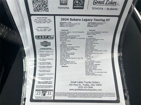 Certified 2024 Subaru Legacy Touring XT image 27