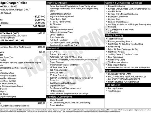 Used 2020 Dodge Charger Police w/ Fleet Safety Group image 10