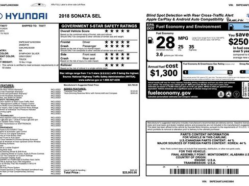Used 2018 Hyundai Sonata SEL image 3