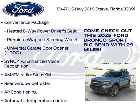 New 2025 Ford Bronco Sport Big Bend w/ Convenience Package AWD/4WD image 15