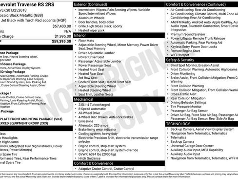 New 2026 Chevrolet Traverse RS AWD/4WD image 6