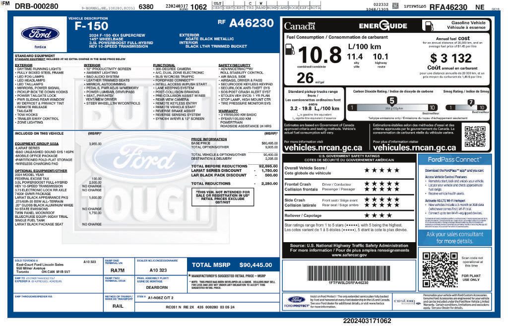 Certified 2024 Ford F150 Lariat w/ Equipment Group 502A High AWD/4WD image 23