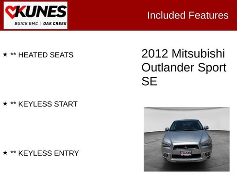 Used 2012 Mitsubishi Outlander Sport SE AWD/4WD image 2