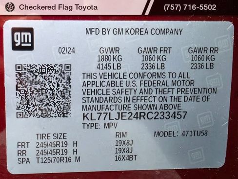 Used 2024 Chevrolet Trax RS w/ Sunroof Package FWD image 49