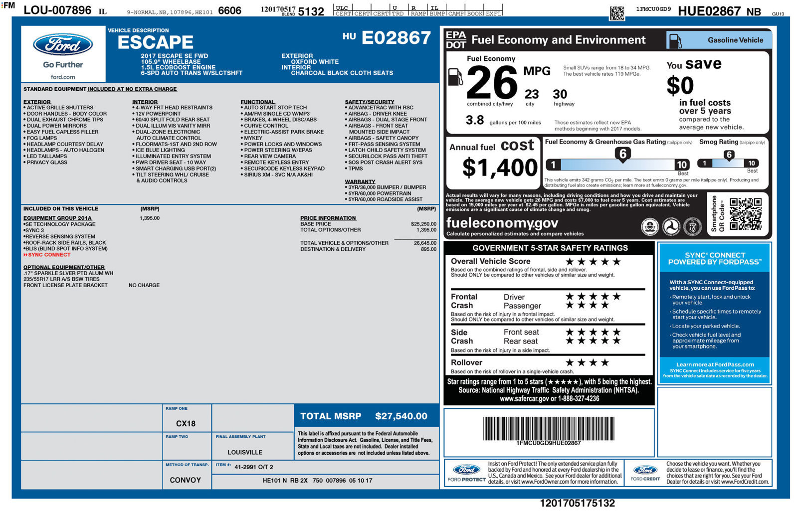 Used 2017 Ford Escape SE w/ Equipment Group 201A FWD image 3
