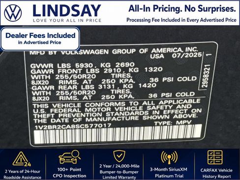 Certified 2025 Volkswagen Atlas SEL AWD/4WD image 27