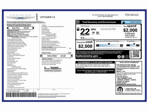 Used 2023 Chrysler Voyager LX FWD image 2