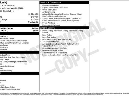 Used 2012 Scion iQ w/ Rear Speaker Pkg FWD image 4