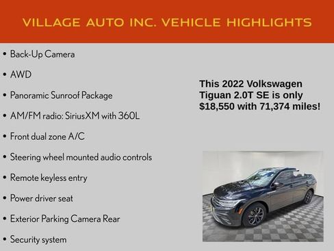 Used 2022 Volkswagen Tiguan SE w/ Panoramic Sunroof Package AWD/4WD image 14