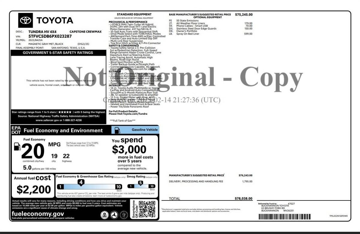Used 2023 Toyota Tundra Capstone AWD/4WD image 16