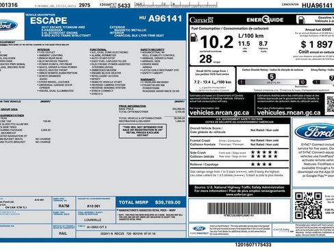 Used 2017 Ford Escape Titanium w/ Canadian Touring Package AWD/4WD image 8
