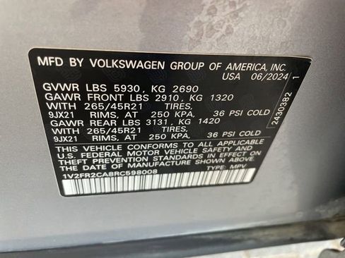 Used 2024 Volkswagen Atlas SEL Premium R-Line AWD/4WD image 21