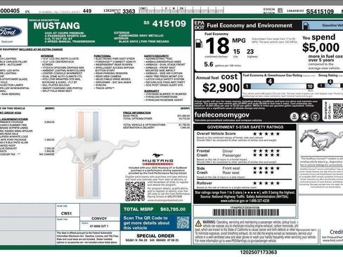 Used 2025 Ford Mustang GT Premium w/ GT Performance Package RWD image 44
