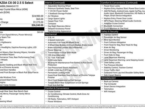 Used 2022 MAZDA CX-30 AWD 2.5 S w/ Select Package image 39