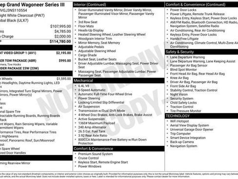 Used 2022 Jeep Grand Wagoneer Series III w/ Rear Seat Video Group 1 image 32