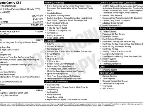 Used 2023 Toyota Camry XSE w/ Cold Weather Package FWD image 57
