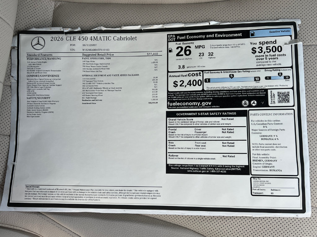 New 2026 Mercedes-Benz CLE 450 4MATIC Cabriolet image 37