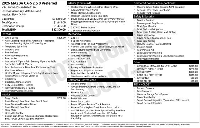 New 2026 MAZDA CX-5 Preferred AWD/4WD image 4