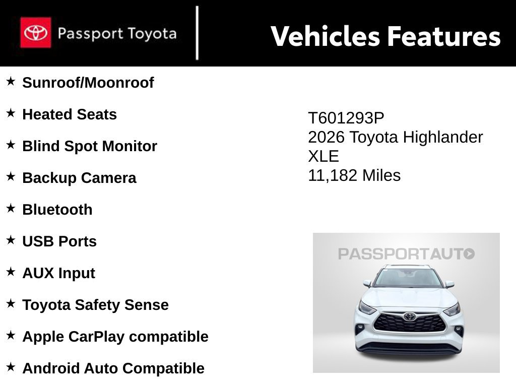 Used 2026 Toyota Highlander XLE AWD/4WD image 10