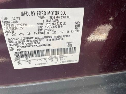Certified 2019 Ford Explorer Platinum AWD/4WD image 7
